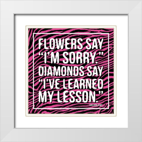Diamonds White Modern Wood Framed Art Print with Double Matting by Grey, Jace