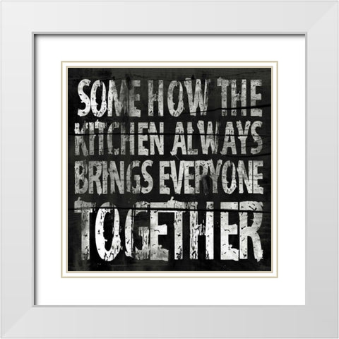 Kitchen White Modern Wood Framed Art Print with Double Matting by Grey, Jace