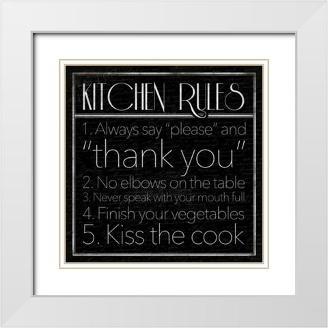 Kitchen Rules White Modern Wood Framed Art Print with Double Matting by Grey, Jace