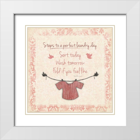 Laundry Red White Modern Wood Framed Art Print with Double Matting by Grey, Jace