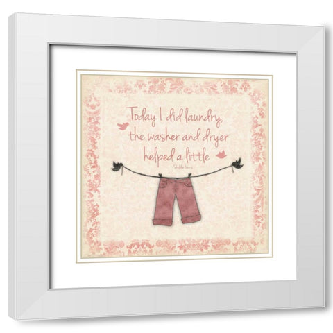 Laundry Red 2 White Modern Wood Framed Art Print with Double Matting by Grey, Jace