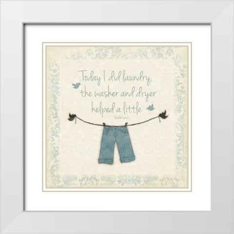 Laundry 2 White Modern Wood Framed Art Print with Double Matting by Grey, Jace