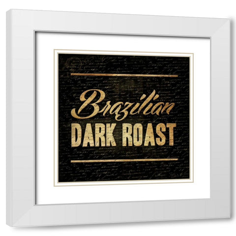 Brazilian Dark Roast White Modern Wood Framed Art Print with Double Matting by Grey, Jace