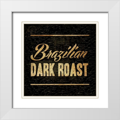 Brazilian Dark Roast White Modern Wood Framed Art Print with Double Matting by Grey, Jace