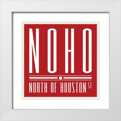 NOHO red White Modern Wood Framed Art Print with Double Matting by Grey, Jace