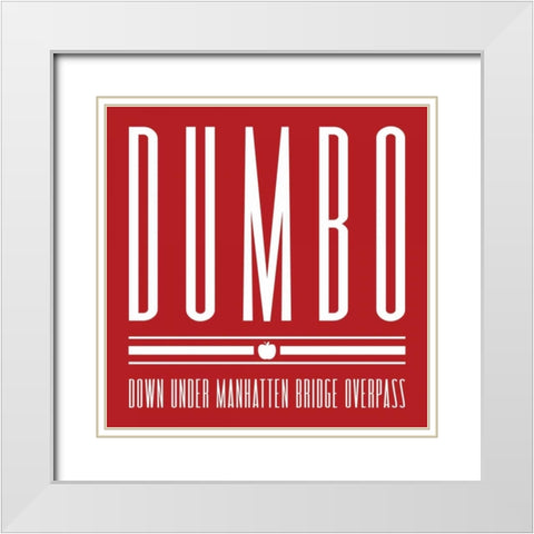 DUMBO red White Modern Wood Framed Art Print with Double Matting by Grey, Jace