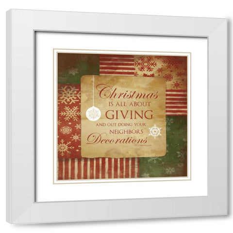 Christmas White Modern Wood Framed Art Print with Double Matting by Grey, Jace