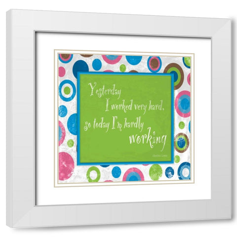 Working White Modern Wood Framed Art Print with Double Matting by Grey, Jace