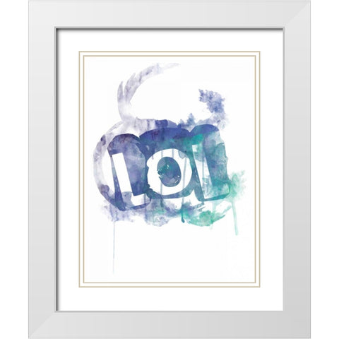 Watercolor LOL Reverse White Modern Wood Framed Art Print with Double Matting by Grey, Jace