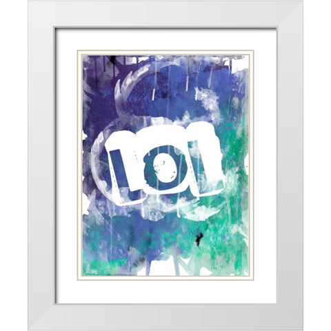 Watercolor LOL White Modern Wood Framed Art Print with Double Matting by Grey, Jace
