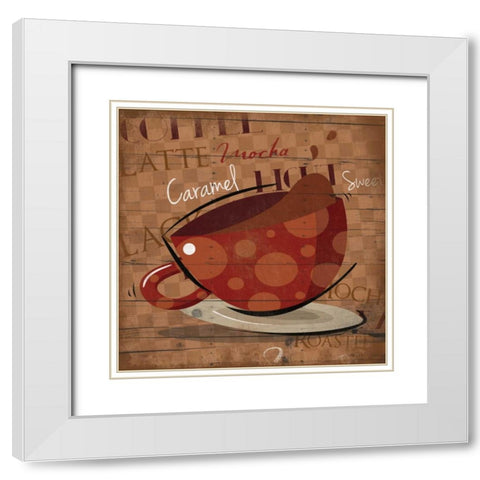 Coffee1 White Modern Wood Framed Art Print with Double Matting by Grey, Jace