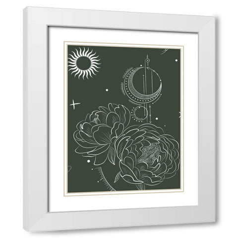 Bohemian Astrology White Modern Wood Framed Art Print with Double Matting by Keith, Jesse