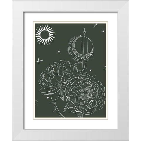 Bohemian Astrology White Modern Wood Framed Art Print with Double Matting by Keith, Jesse