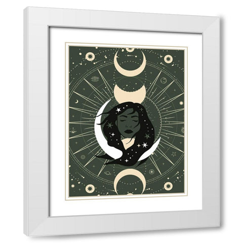 Her Eclipse White Modern Wood Framed Art Print with Double Matting by Keith, Jesse