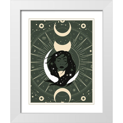 Her Eclipse White Modern Wood Framed Art Print with Double Matting by Keith, Jesse