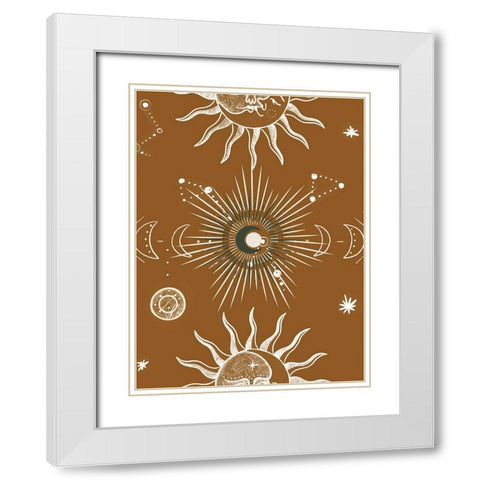 Moon Equinox White Modern Wood Framed Art Print with Double Matting by Keith, Jesse