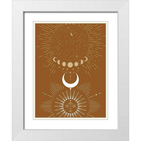 Sun And Moon Rise White Modern Wood Framed Art Print with Double Matting by Keith, Jesse