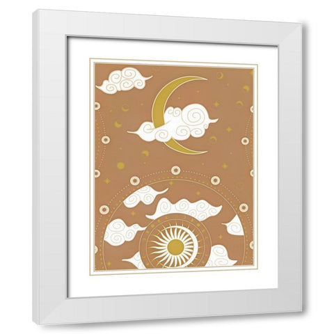 Moon White Modern Wood Framed Art Print with Double Matting by Keith, Jesse