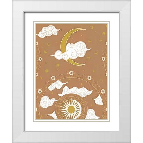 Moon White Modern Wood Framed Art Print with Double Matting by Keith, Jesse