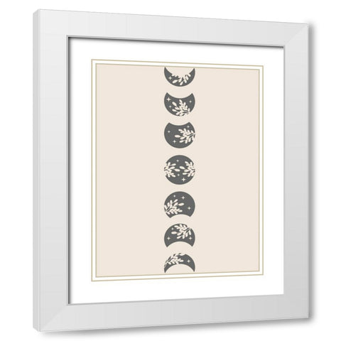 Flower Moons White Modern Wood Framed Art Print with Double Matting by Keith, Jesse