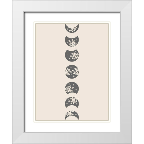 Flower Moons White Modern Wood Framed Art Print with Double Matting by Keith, Jesse