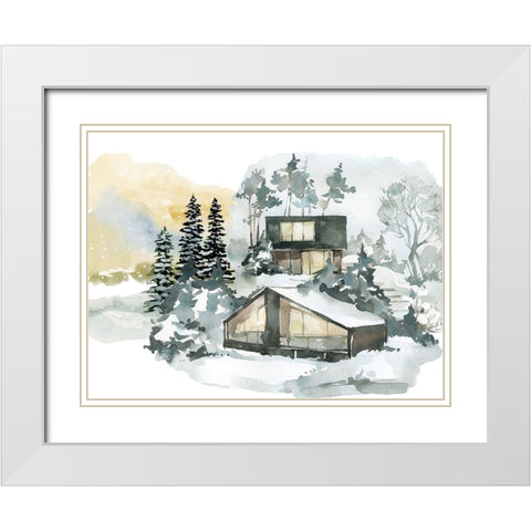 Hidden Cabin 2 White Modern Wood Framed Art Print with Double Matting by Keith, Jesse