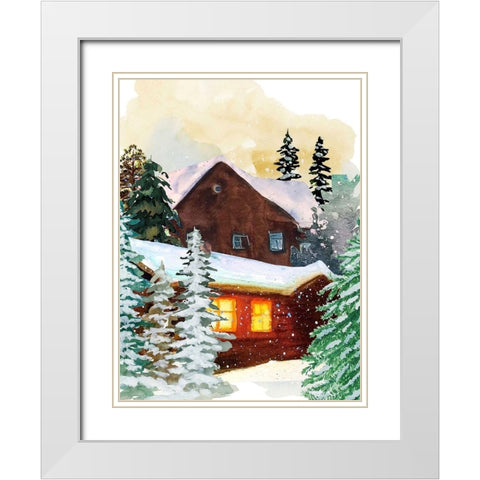 Secret Cabin White Modern Wood Framed Art Print with Double Matting by Keith, Jesse