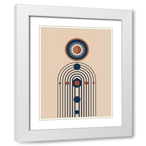 Sunrise New Orbit White Modern Wood Framed Art Print with Double Matting by Keith, Jesse