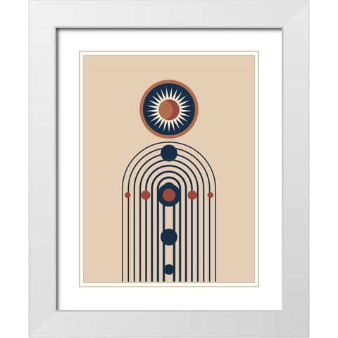 Sunrise New Orbit White Modern Wood Framed Art Print with Double Matting by Keith, Jesse