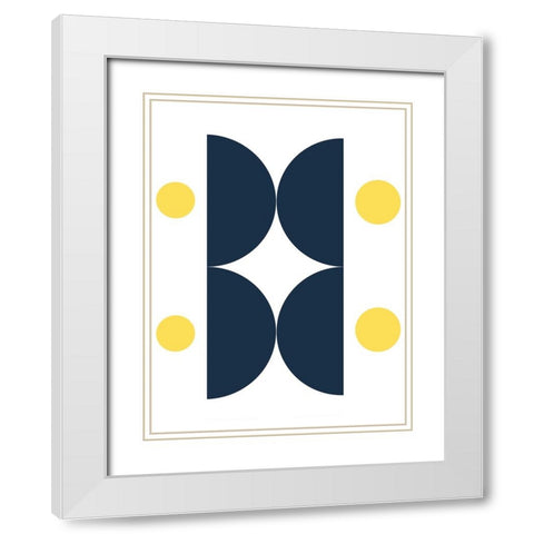 Modern Spheres White Modern Wood Framed Art Print with Double Matting by Keith, Jesse