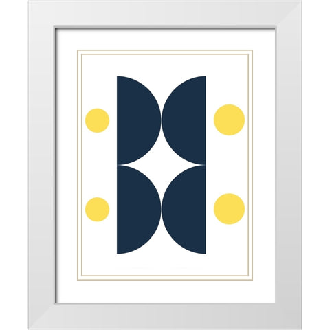 Modern Spheres White Modern Wood Framed Art Print with Double Matting by Keith, Jesse