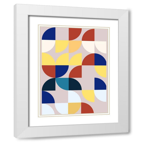 Vertigo Circles White Modern Wood Framed Art Print with Double Matting by Keith, Jesse