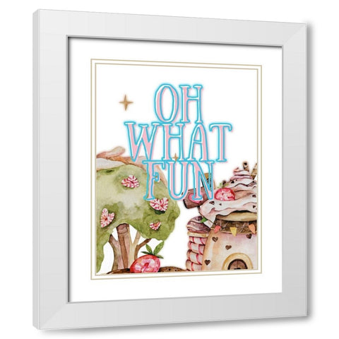 Oh What Fun White Modern Wood Framed Art Print with Double Matting by Keith, Jesse