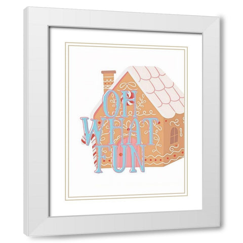 What Fun House White Modern Wood Framed Art Print with Double Matting by Keith, Jesse