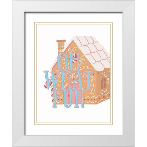 What Fun House White Modern Wood Framed Art Print with Double Matting by Keith, Jesse
