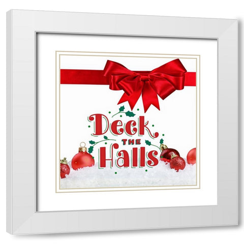 Deck The Halls White Modern Wood Framed Art Print with Double Matting by Keith, Jesse