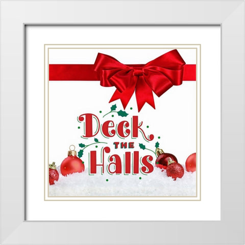 Deck The Halls White Modern Wood Framed Art Print with Double Matting by Keith, Jesse