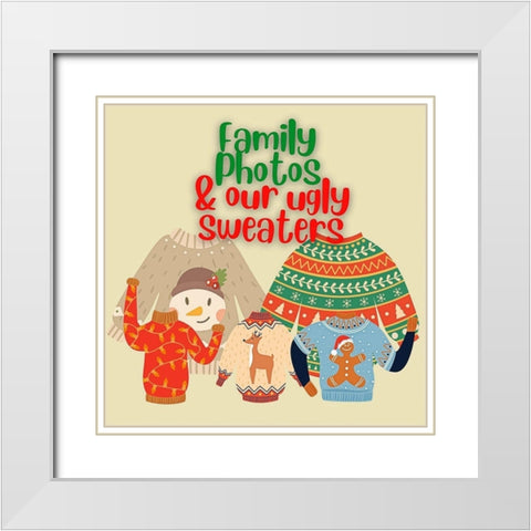 Ugly Sweaters White Modern Wood Framed Art Print with Double Matting by Keith, Jesse