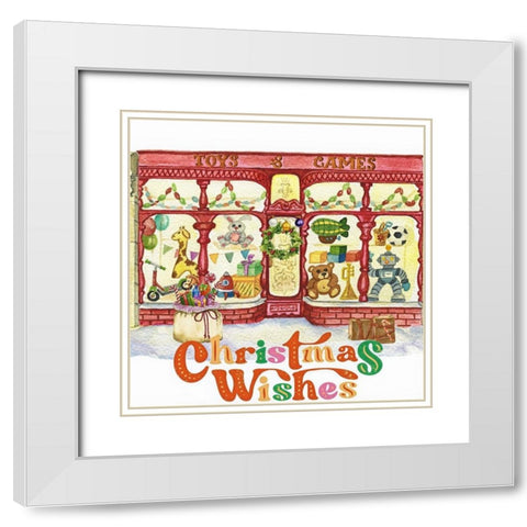 Christmas Wishes White Modern Wood Framed Art Print with Double Matting by Keith, Jesse