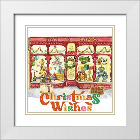 Christmas Wishes White Modern Wood Framed Art Print with Double Matting by Keith, Jesse