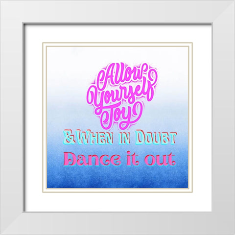 Allow Joy White Modern Wood Framed Art Print with Double Matting by Keith, Jesse
