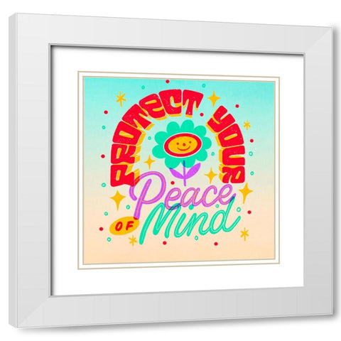 Peace Of Mind 1 White Modern Wood Framed Art Print with Double Matting by Keith, Jesse