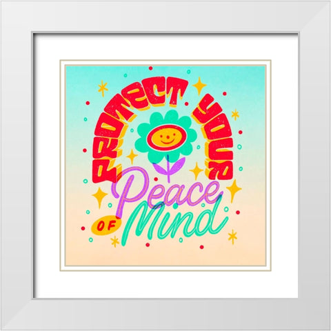 Peace Of Mind 1 White Modern Wood Framed Art Print with Double Matting by Keith, Jesse