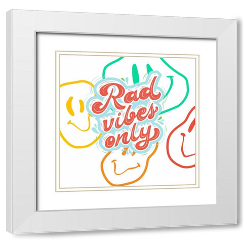 Rad Vibes White Modern Wood Framed Art Print with Double Matting by Keith, Jesse