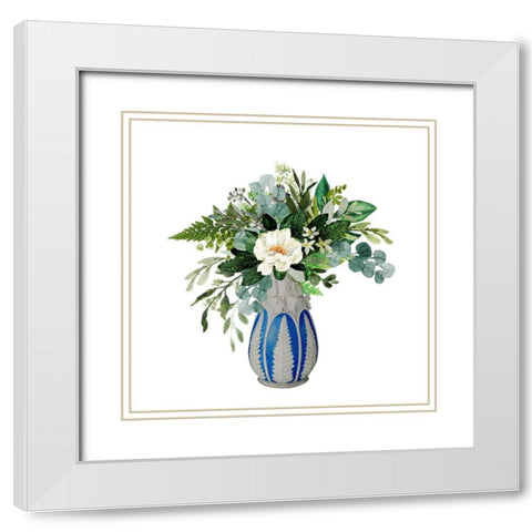 Magnolia And True White Modern Wood Framed Art Print with Double Matting by Keith, Jesse