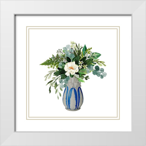 Magnolia And True White Modern Wood Framed Art Print with Double Matting by Keith, Jesse