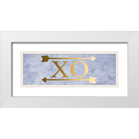 XO White Modern Wood Framed Art Print with Double Matting by Matic,Jelena