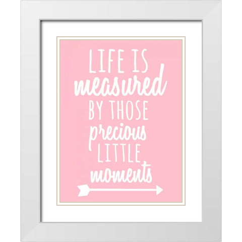 Measured Moments White Modern Wood Framed Art Print with Double Matting by Matic, Jelena