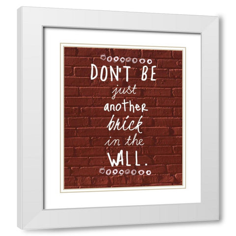 Brick In The Wall White Modern Wood Framed Art Print with Double Matting by Matic,Jelena
