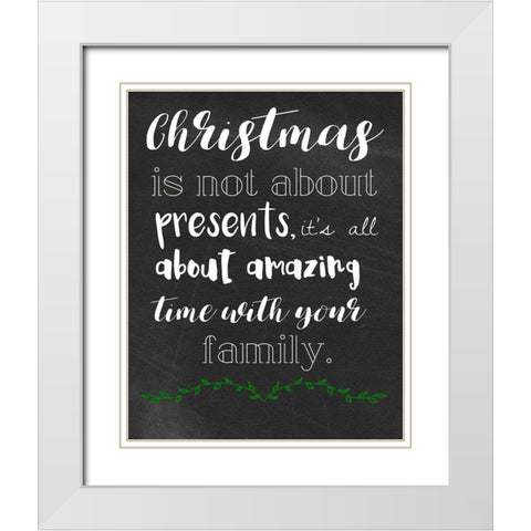 Worded Holiday White Modern Wood Framed Art Print with Double Matting by Matic, Jelena